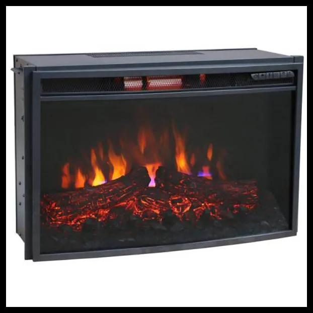 26 Contemporary Curved Face Infrared Quartz Heat Fireplace Insert