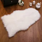 Great quality artificial black white sheepskin wholesale carpet fur leather rug