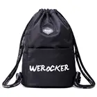 Backpack Style Durable Polyester Drawstring Bag With Extra Pocket