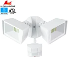ETL LED OUTDOOR FLOOD LIGHT - 2 HEAD - 20 WATT - 1600 LUMENS - ADJUSTABLE LIGHTS - WHITE