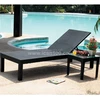 Outdoor Plastic Aluminum Rattan Woven Chair Beach Bathing Reclining Bed Furniture Sun Lounger
