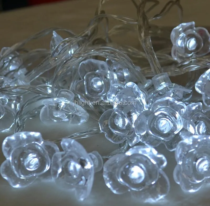 30 Battery Operated Warm White Rose Flower Led Flowers Fairy String Lights / Lamp - Buy Flower ...