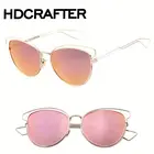 CE UV400 Certification Brand Coating Mirror Flat Panel Lens sunglasses women cat eye glasses