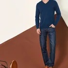 2017 Mens V Neck Long-sleeved Casual Fall Slim Fit Sweater Cotton Cashmere