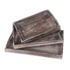 Multipurpose breakfast sturdy paulownia wood serving tray with handle