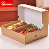Disposable custom printed takeaway big kraft paper food platter box