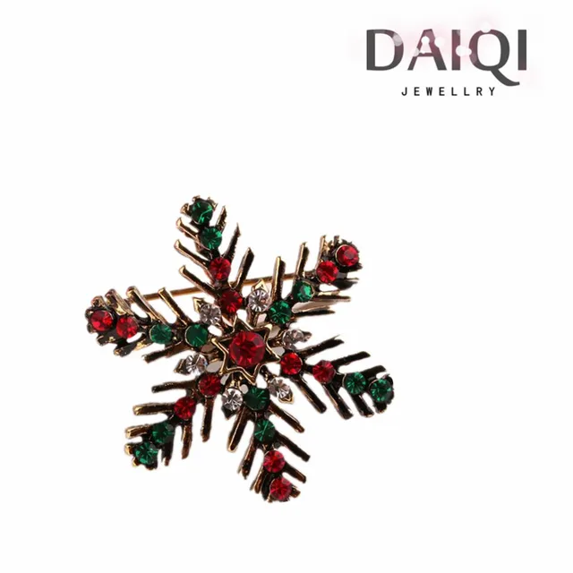 christmas suit pin snowflake brooch for gift colorful crystal
