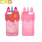 Sedex Factory Lovely Pink Unicon Glitter Silicone Phone Cover Silicone Phone Case for iPhone6P/7P/8P