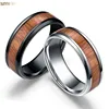Vintage Fashion Silver Black Wood Grain Tungsten Resin Ring Hand Wedding Finger Stainless Steel Ring For Men Women Party Jewelry