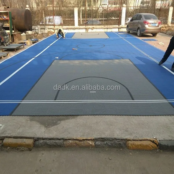 polypropylene synthetic badminton court flooring with gridded