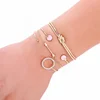 Wholesale 4pcs Charm Boho Bracelet Set 18K Gold Female Adjustable Chain Crystal Cuff Bracelet