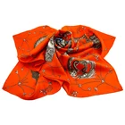 Spring Season Ladies Printing Digital Print Custom Design Silk Scarf