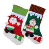 New Year Decoration Christmas Stockings Socks Plaid Santa Claus Candy Gift Bag Xmas Tree Hanging Ornament Decoration For Home