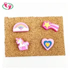 Novelty Customized Unicorn Rainbow Star Heart Shaped Soft PVC Rubber Push Pins