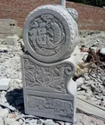 Pink Marble Chinese Foo Dog Statue Gate Decor Stone Sculpture
