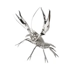 Handmade polished stainless steel large lobster art sculpture