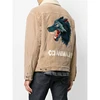 OEM Men Fleece lined Embroidery Wolf jacket