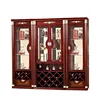 Customized shop Interior design wooden wine glass display cabinet