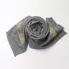 Plain grey embroidery Thick Winter Long Bamboo Viscose Scarf