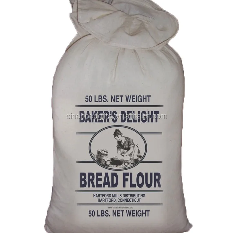 customize wholesale 2016 high quality cotton flour bag/sack prim
