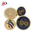 Fashion Women Custom 3D Sets Vintage Antique Sew On Blazer Shank Gold Metal Button For Coats