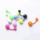 New Arrival Fluorescent Multi color Belly Button Navel Tongue Ring Labret Eyebrow Piercing Jewelry
