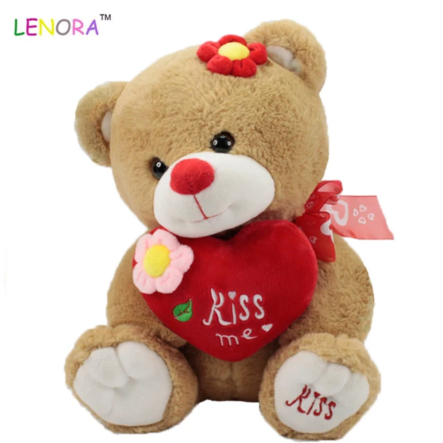 with love heart embroidery logo soft brownteddy bear  valentines