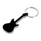 Top sale OEM christmas personalised custom blank sublimation Enamel silver guitar keychain