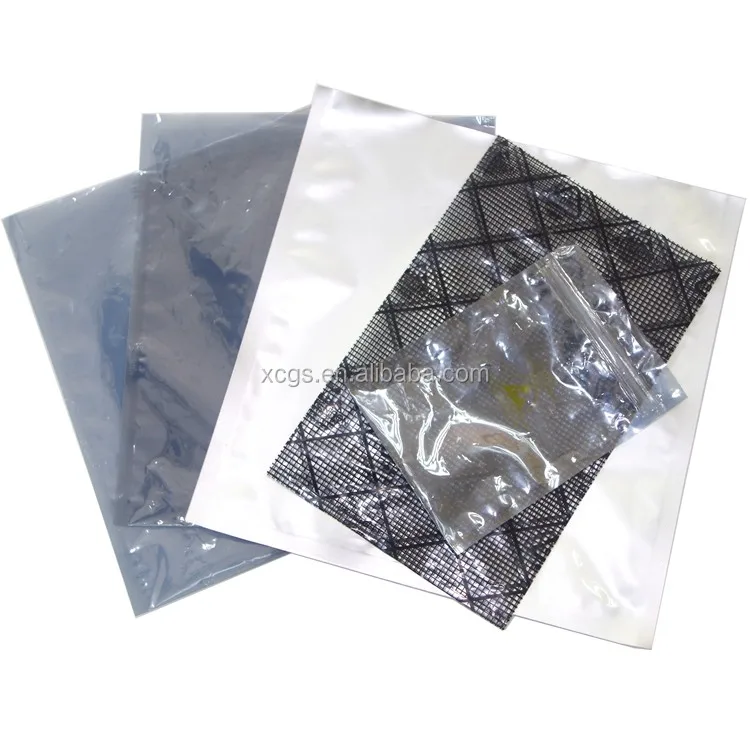 custom printed logo aluminum foil bag esd open top zipper