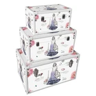 Newly leather PU wooden vintage decorative steamer trunks
