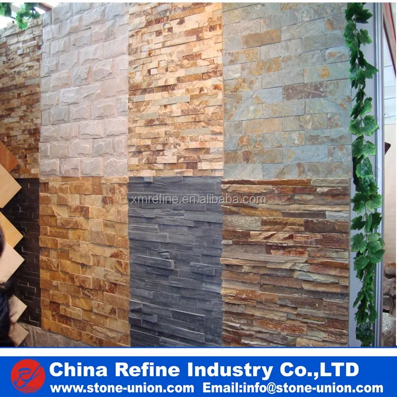 Brown Slate Veneer Stones For Exterior Wall House To Decorate Facades