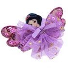 Top Sell 6 x 4.5cm 7 Colors Princess Butterfly Bay Flowers hair clips for Kids Girls