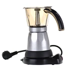 High Quality 304 Stainless Steel Electrical Moka Pot 2/4/6/9 Cups Counted Espresso Coffee Maker