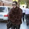 Women Coats Winter 2018 Ombre Clothing Ladies Faux Fur Coats