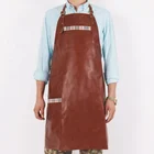 Custom brown mens pu leather apron for butcher