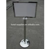 Mirror Steel Queue Line Control Retractable Belt Barrier Post with A3 Holder