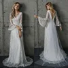 Long Sleeve Vintage Wedding Dress Bridal Gown off white simple wedding dress bohemian wedding