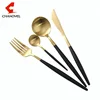 4pcs Kitchen 18/10 Stainless Steel flatware black cutlery set