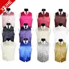Colorful Solid Poly Satin Plain Fashion Suit vest and tie set