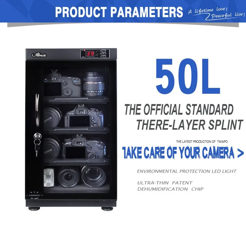 50l Electronic Humidity Control Dry Storage Cabinet For Dslr Other