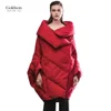 Russian Waterproof Polyester Fabric Winter Women Duck Down Jacket For Lady