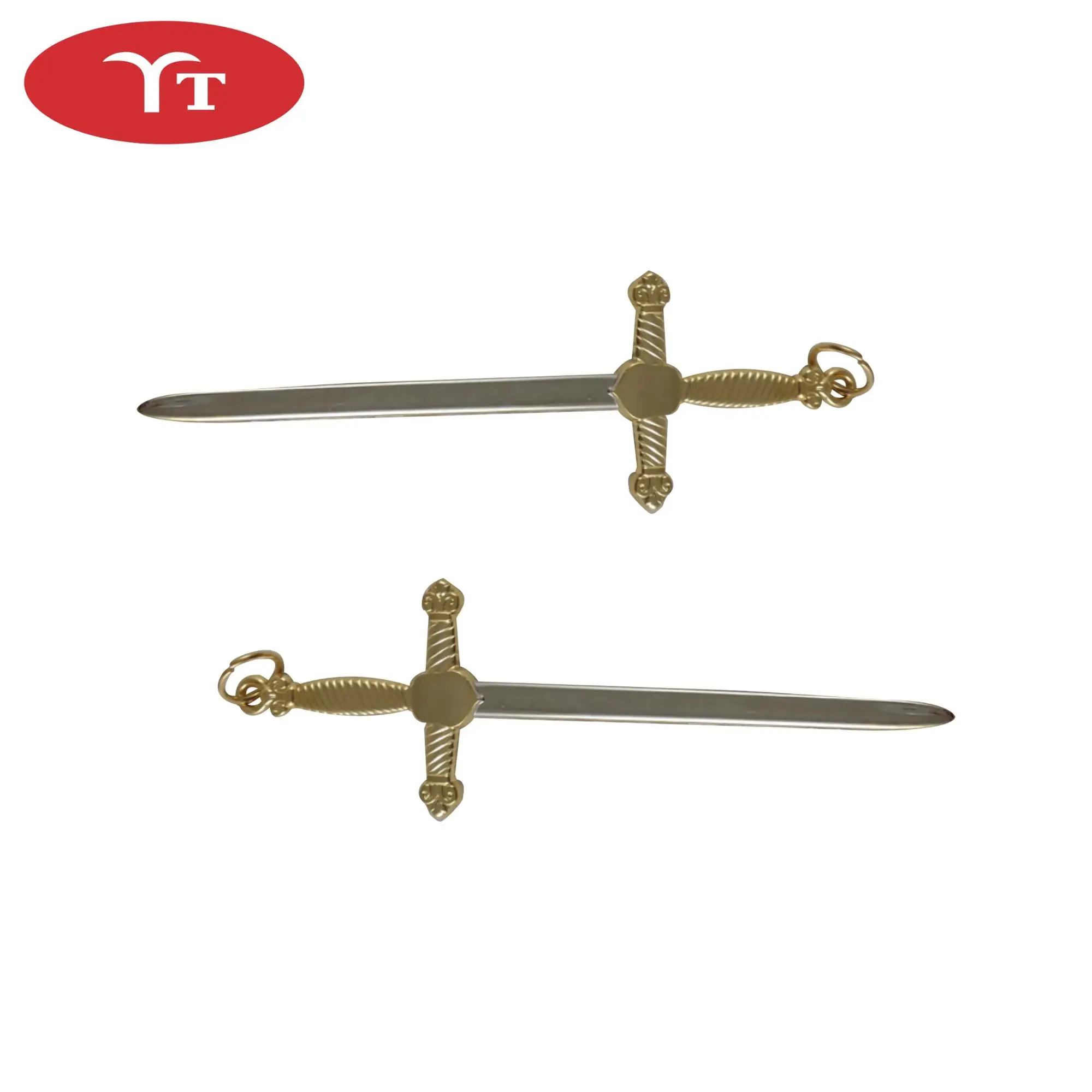 double-edged sword shape zinc alloy medal