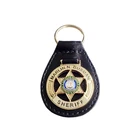 Customized fashion keychain Black leather key chain