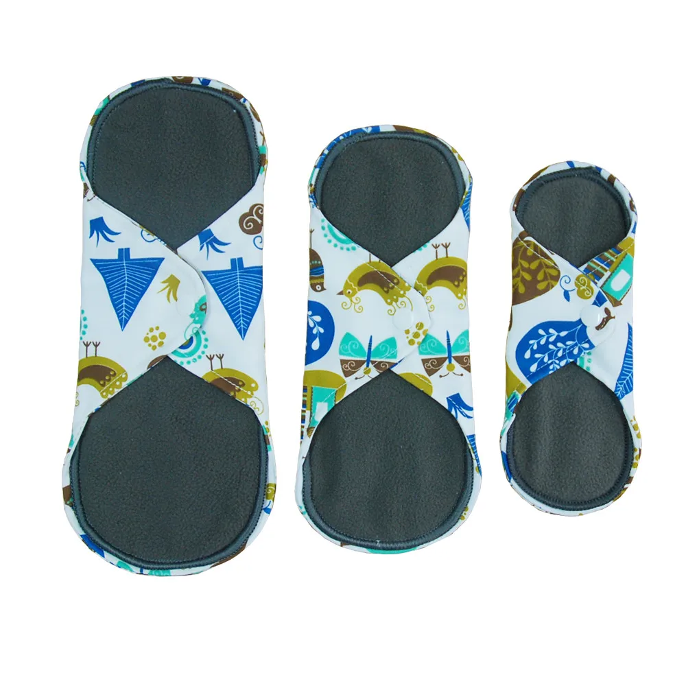 2017 Newest Reusable Bamboo Charcoal Nursing Pad Menstrual Pad Sanitary