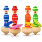 high quality colorful wooden spinning top for kids W01B022