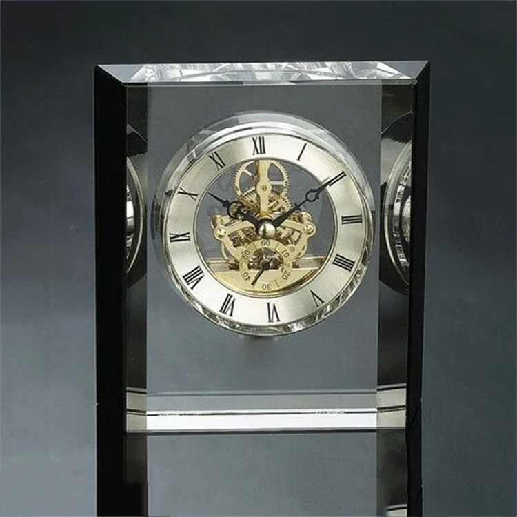 product 2023 new design customized innovative laser engraved crystal table clock-21