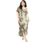 Olivie Green Print Summer 5XL Plus Size Casual Ladies Clothing Women Long Dress