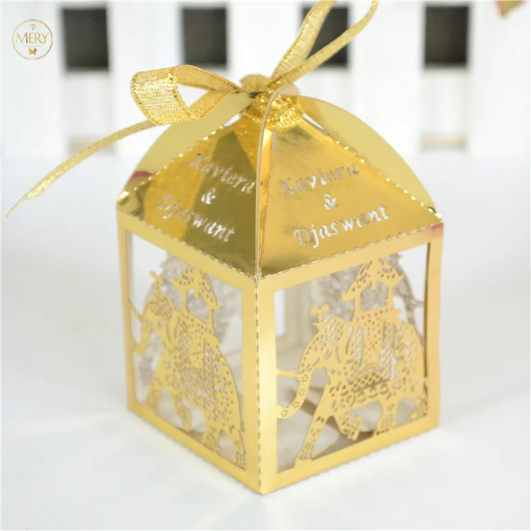 elephant laser cut indian wedding favors boxes