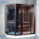 Bathroom half body wooden portable home steam sauna room