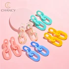 2019 ins hot sale geometric design colorful cute acrylic resin chain drop earrings for girls and women